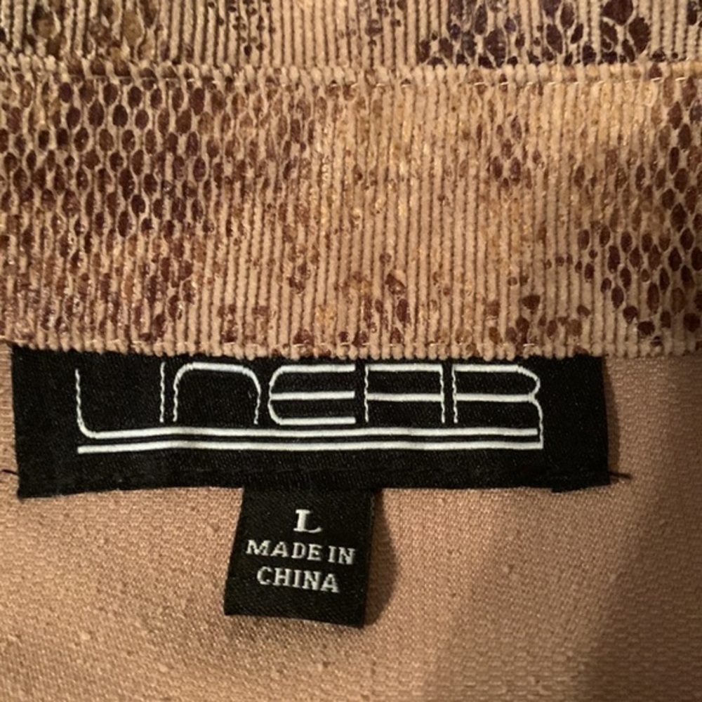 Linear Button Front Jacket Snakeskin Lace Print W… - image 6